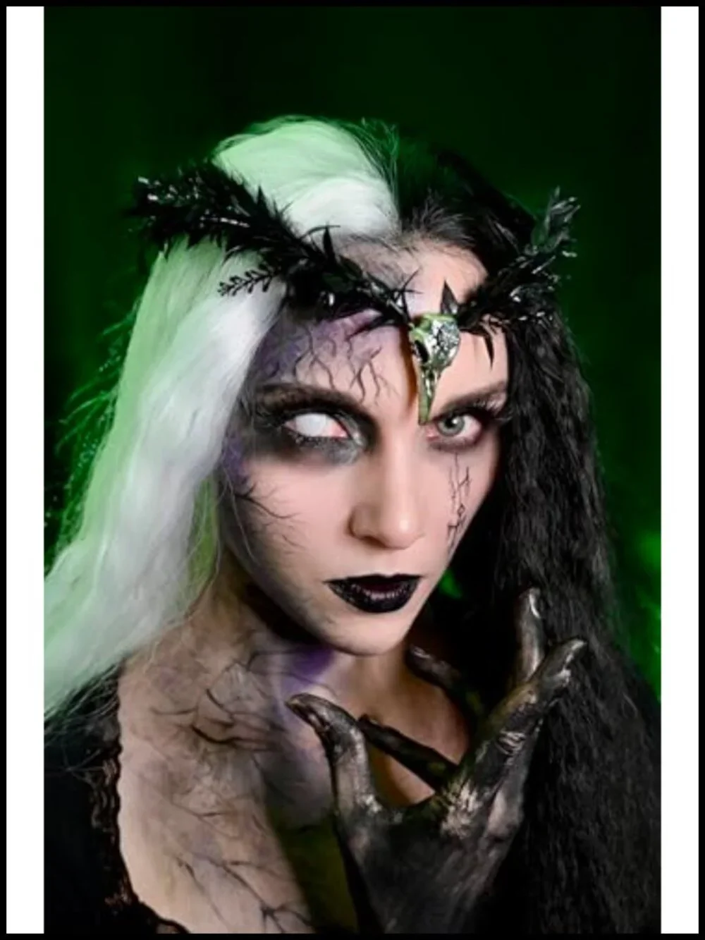 Gothic Feather Crown Witch Headpiece Elf Raven Headband Renaissance Halloween